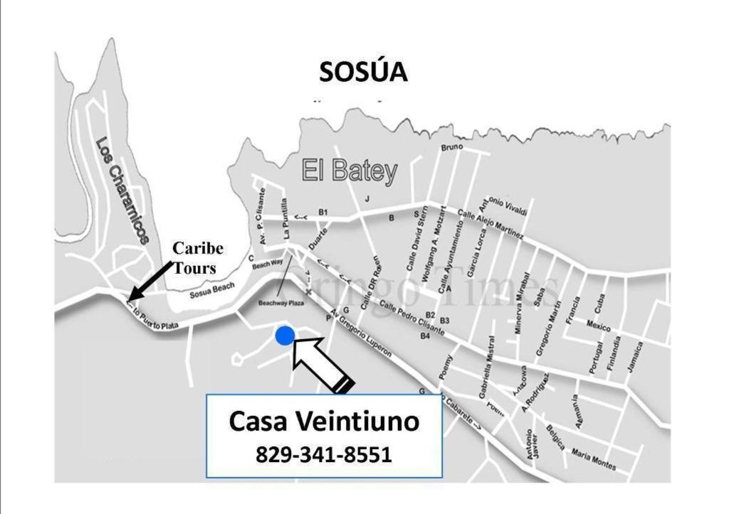 Hotel Casa Veintiuno Sosúa Zewnętrze zdjęcie